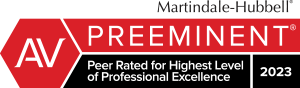Logo: Martindale-Hubbell Peer Review Ratings 2023